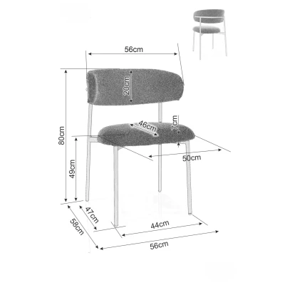 DOMENICA 4 gepolsterter Esszimmerstuhl – oliv/gold