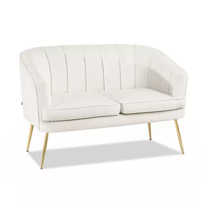RUBRAS Zweisitzer-Sessel – Creme/Gold