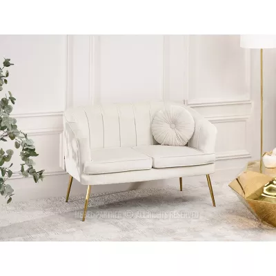 RUBRAS Zweisitzer-Sessel – Creme/Gold