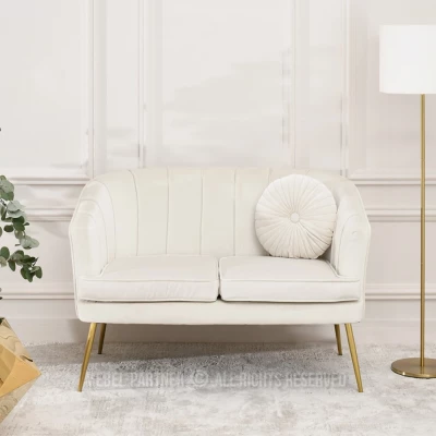 RUBRAS Zweisitzer-Sessel – Creme/Gold