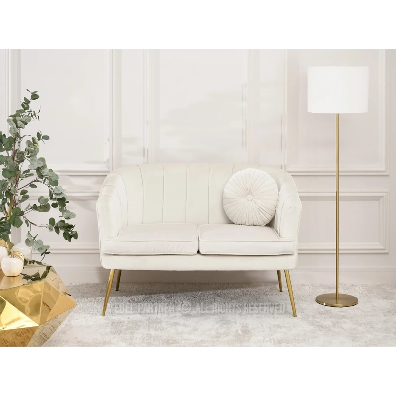 RUBRAS Zweisitzer-Sessel – Creme/Gold