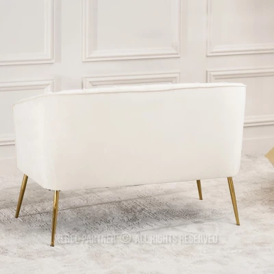 RUBRAS Zweisitzer-Sessel – Creme/Gold
