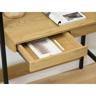 Schreibtisch mit Regalen VIOREL - Eiche / Schwarz