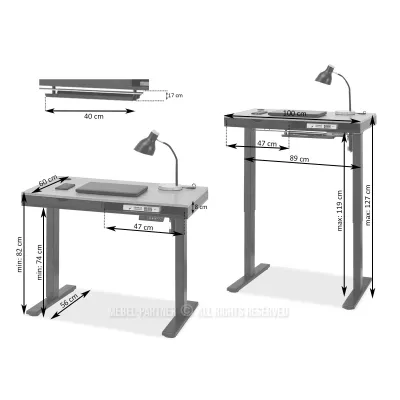 Schreibtisch 100 HESOL - creme