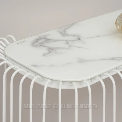 Designer-Konsolentisch IRAKLI – weißer Marmor / weiß