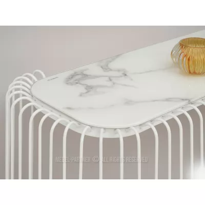 Designer-Konsolentisch IRAKLI – weißer Marmor / weiß