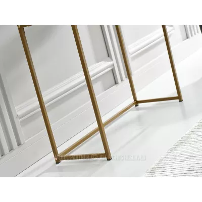 NIRAI Konsolentisch mit Schublade – Weiß/Gold