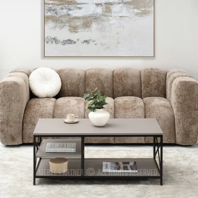 DINKO Couchtisch - beige / schwarz