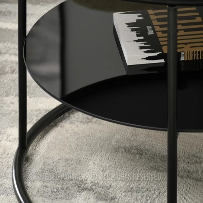 Runder Couchtisch ANDRIES - beige / schwarz