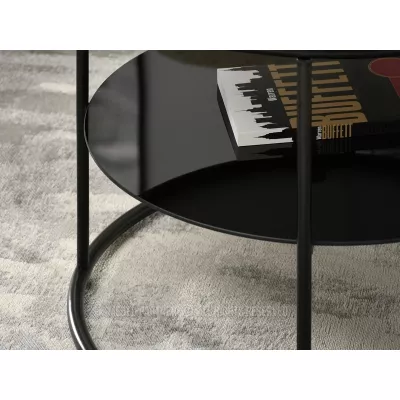 Runder Couchtisch ANDRIES - beige / schwarz