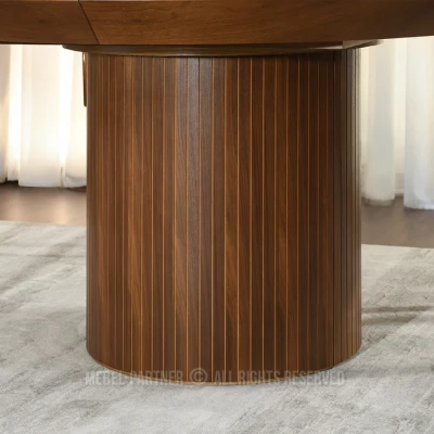 Runder Ausziehtisch 130 (180) x 130 cm, Eberesche - Walnuss