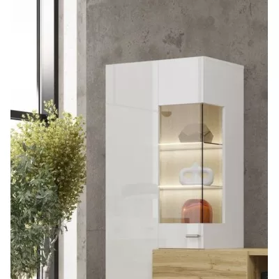 Wohnwand NIKOL – weiß / weiß glänzend / Wotan