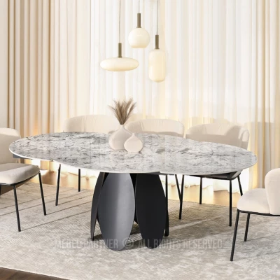Designer-Esstisch BAWER – grau/schwarz