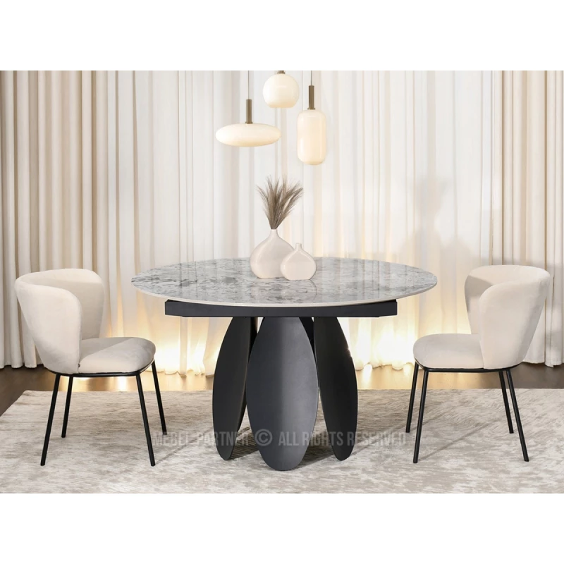Designer-Esstisch BAWER – grau/schwarz