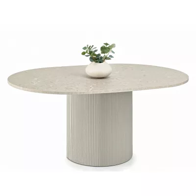 Ausziehbarer Designertisch 140(180)x120 LARSON - grauer Marmor / grau