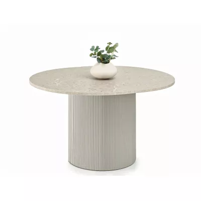 Ausziehbarer Designertisch 140(180)x120 LARSON - grauer Marmor / grau
