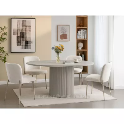 Ausziehbarer Designertisch 140(180)x120 LARSON - grauer Marmor / grau
