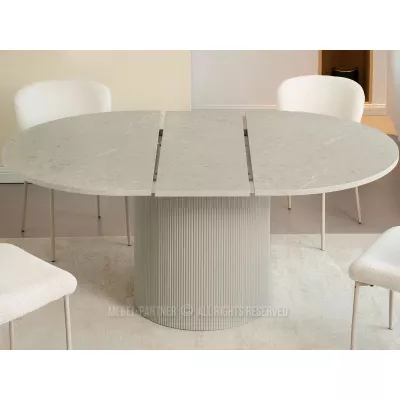Ausziehbarer Designertisch 140(180)x120 LARSON - grauer Marmor / grau