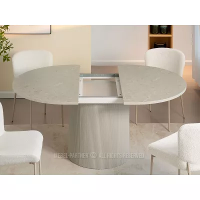 Ausziehbarer Designertisch 140(180)x120 LARSON - grauer Marmor / grau