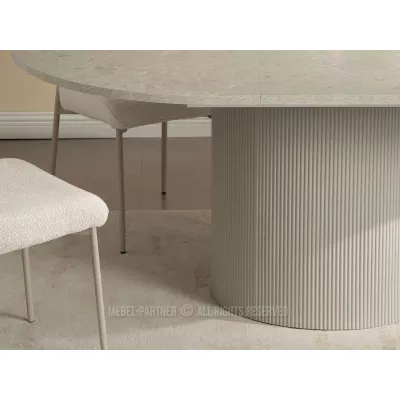 Ausziehbarer Designertisch 140(180)x120 LARSON - grauer Marmor / grau