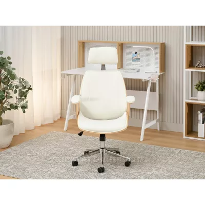 EVALISA Bürostuhl – Eiche / Creme / Chrom