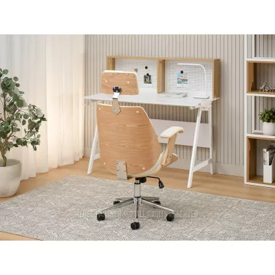 EVALISA Bürostuhl – Eiche / Creme / Chrom
