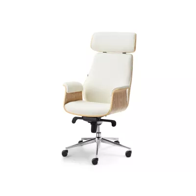 Bürostuhl BLANDINA – Creme/Eiche/Chrom