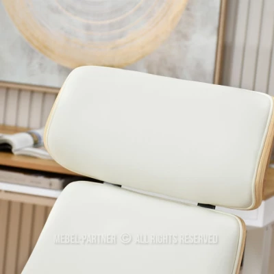 Bürostuhl BLANDINA – Creme/Eiche/Chrom