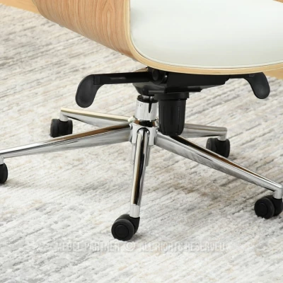 Bürostuhl BLANDINA – Creme/Eiche/Chrom