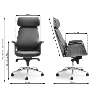 Bürostuhl BLANDINA – Creme/Eiche/Chrom