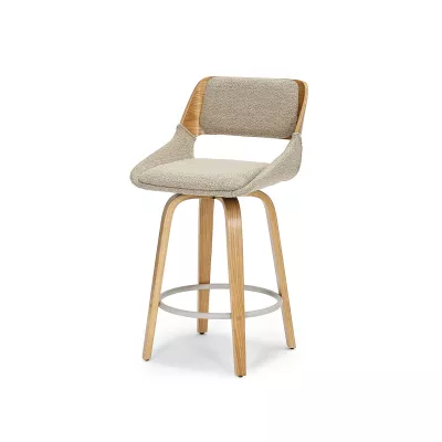 Drehbarer Barhocker ZULFA – Eiche/Beige