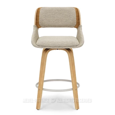 Drehbarer Barhocker ZULFA – Eiche/Beige