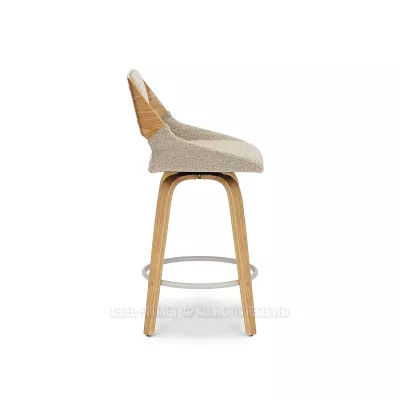 Drehbarer Barhocker ZULFA – Eiche/Beige