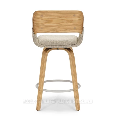 Drehbarer Barhocker ZULFA – Eiche/Beige