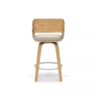 Drehbarer Barhocker ZULFA – Eiche/Beige