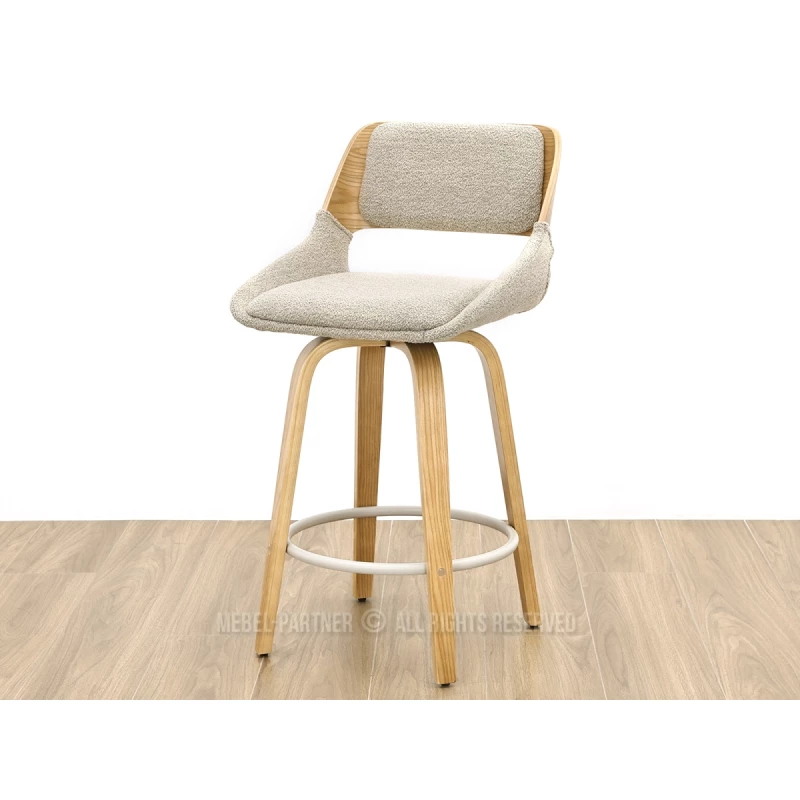 Drehbarer Barhocker ZULFA – Eiche/Beige
