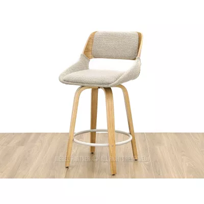 Drehbarer Barhocker ZULFA – Eiche/Beige