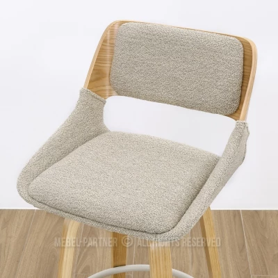 Drehbarer Barhocker ZULFA – Eiche/Beige