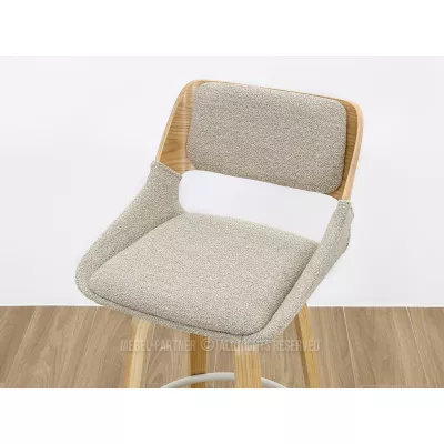 Drehbarer Barhocker ZULFA – Eiche/Beige