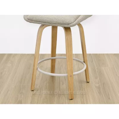 Drehbarer Barhocker ZULFA – Eiche/Beige