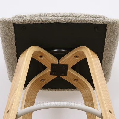 Drehbarer Barhocker ZULFA – Eiche/Beige