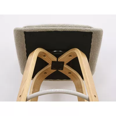 Drehbarer Barhocker ZULFA – Eiche/Beige