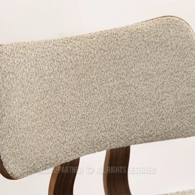 Drehbarer Barhocker IBELINA – Walnuss/Beige