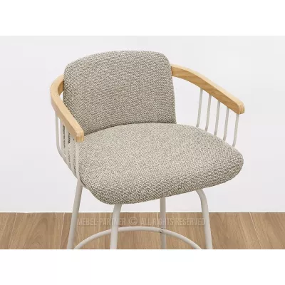 Eleganter Barhocker SIDRA – Dunkelbeige/Eiche