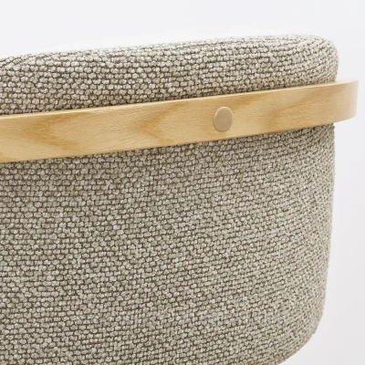 Eleganter Barhocker SIDRA – Dunkelbeige/Eiche