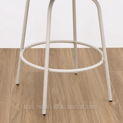 Eleganter Barhocker SIDRA – Dunkelbeige/Eiche