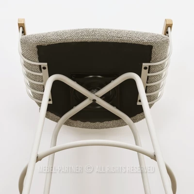 Eleganter Barhocker SIDRA – Dunkelbeige/Eiche