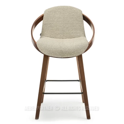 Designer-Barstuhl HODA – Walnuss/Beige