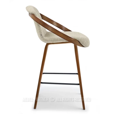 Designer-Barstuhl HODA – Walnuss/Beige
