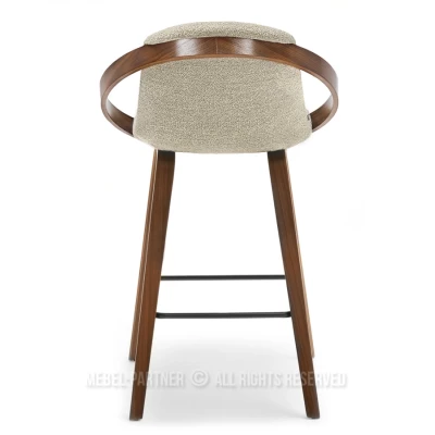 Designer-Barstuhl HODA – Walnuss/Beige